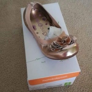 Leather foldable girl's ballet flats